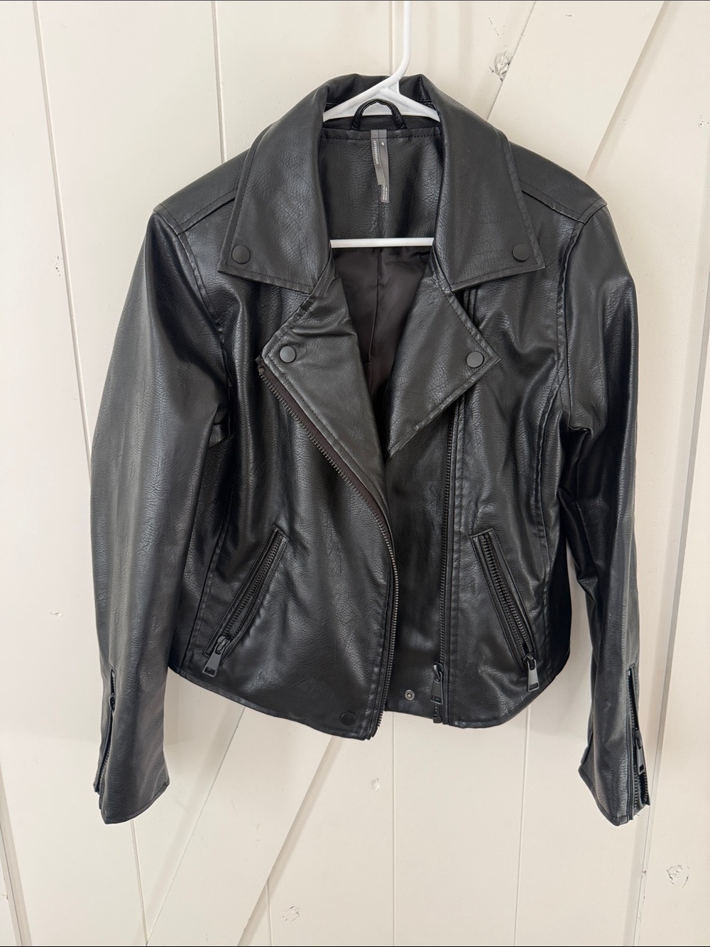 Anthropologie Black Faux Leather Moto Jacket